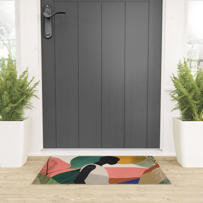 Tropical Girl Welcome Mat Gallery Image 3