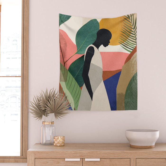 Tropical Girl Wall Tapestry Gallery Image 2