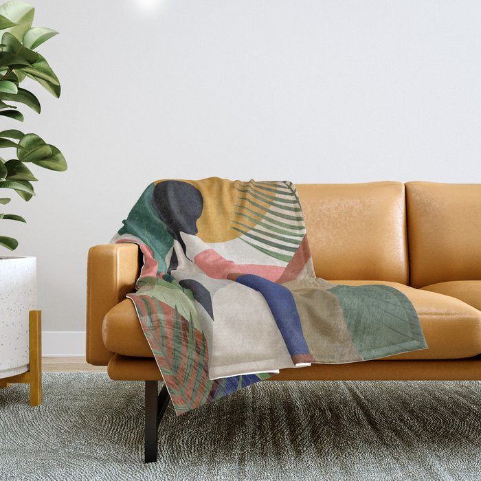 Tropical Girl Throw Blanket Gallery Image 1