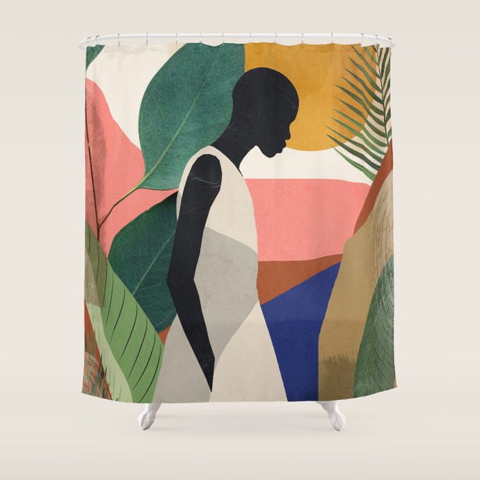Tropical Girl Shower Curtain Gallery Image 1
