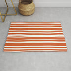 Classic Stripes XLVIII - Bright Retro Red Rug Gallery Image 1