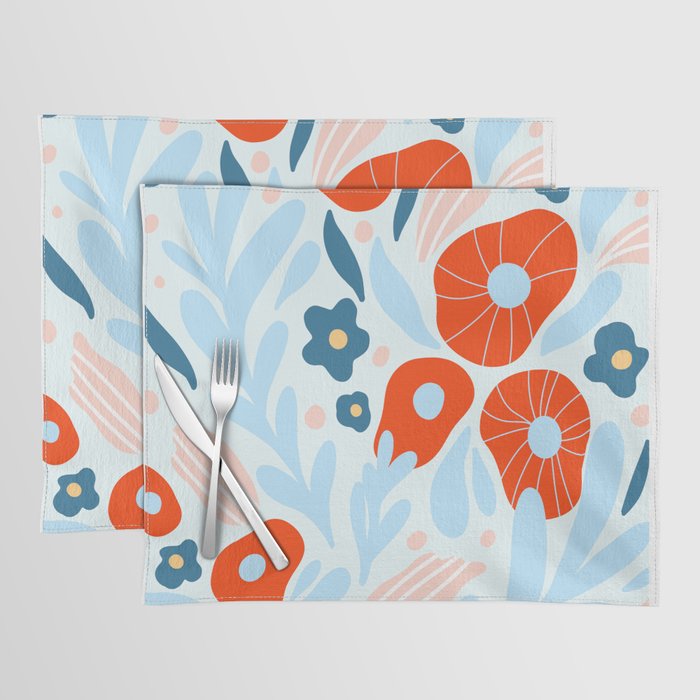 Red flowers Placemat Gallery Image 1