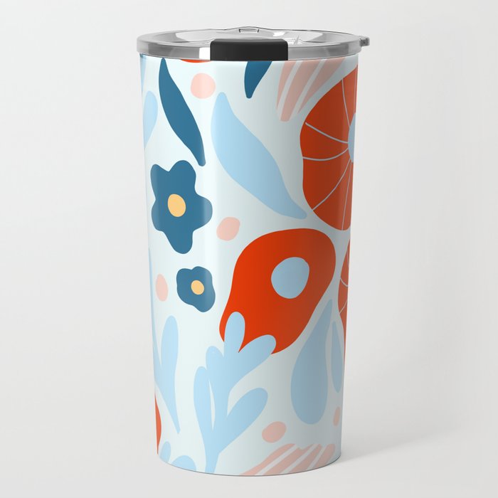 Red flowers Travel Mug Gallery Image 1