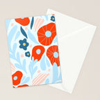 Red flowers Stationery Card Gallery Image 2