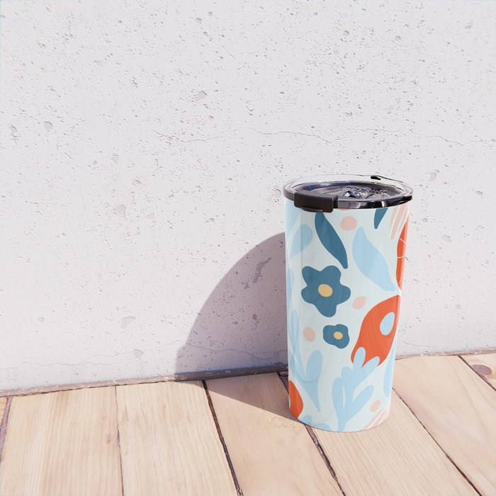 Red flowers Travel Mug Gallery Image 4