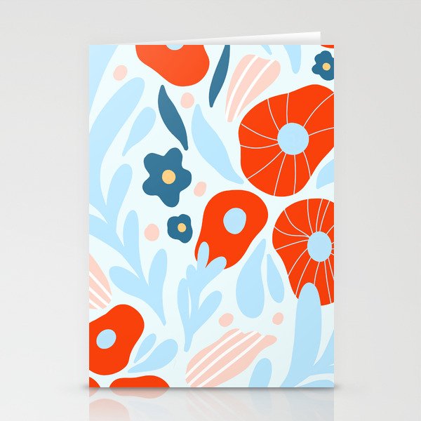 Red flowers Stationery Card Gallery Image 1