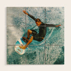 Andy Irons,  surfing on the North Shore Wood Wall Art Gallery Image 1