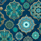 Teal Turquoise Gold Moroccan Tiles Boho Vintage Elegance Quatrefoil Shapes Coffee Mug Gallery Image 2