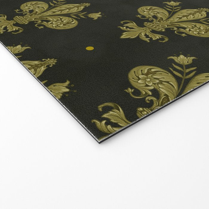 Fleur De Lis In Rich Green Welcome Mat Gallery Image 2