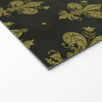 Fleur De Lis In Rich Green Welcome Mat Gallery Image 2