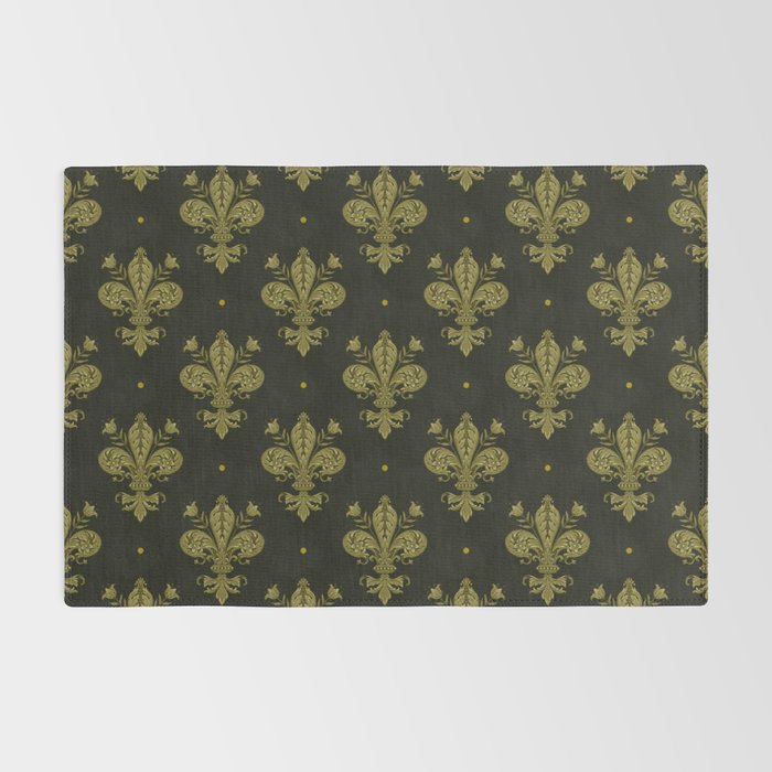 Fleur De Lis In Rich Green Rug Gallery Image 2
