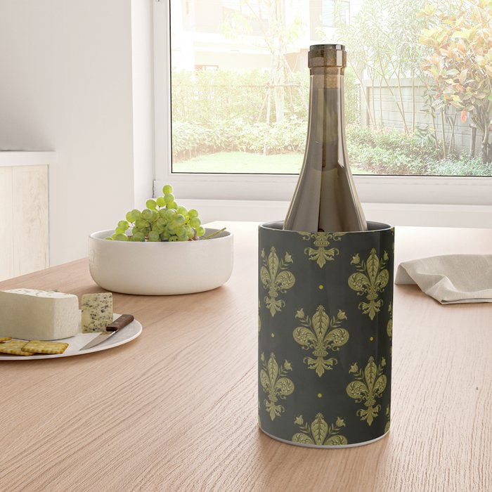 Fleur De Lis In Rich Green Wine Chiller Gallery Image 4