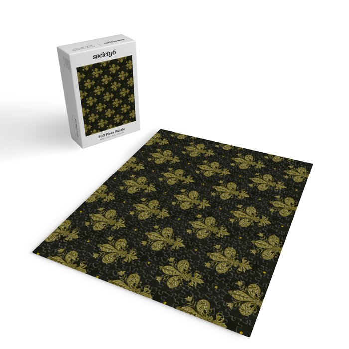 Fleur De Lis In Rich Green Jigsaw Puzzle Gallery Image 2