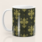Fleur De Lis In Rich Green Coffee Mug Gallery Image 3