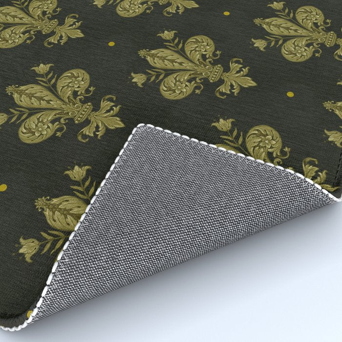 Fleur De Lis In Rich Green Rug Gallery Image 4
