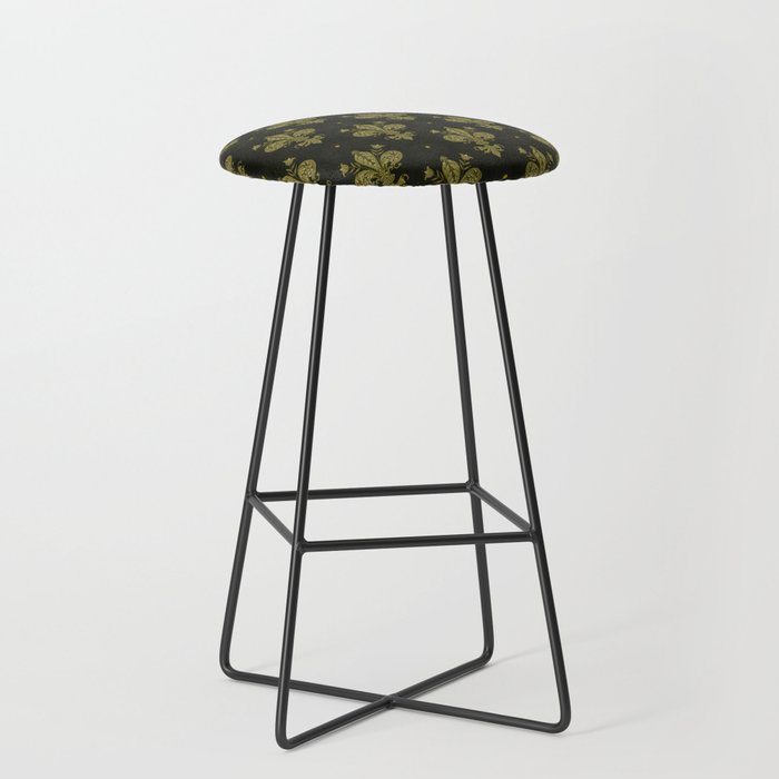 Fleur De Lis In Rich Green Stool Gallery Image 1
