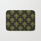 Fleur De Lis In Rich Green Bath Mat Gallery Image 1