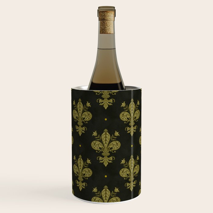 Fleur De Lis In Rich Green Wine Chiller