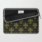 Fleur De Lis In Rich Green Laptop Sleeve Gallery Image 2