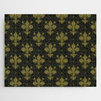 Fleur De Lis In Rich Green Jigsaw Puzzle Gallery Image 1