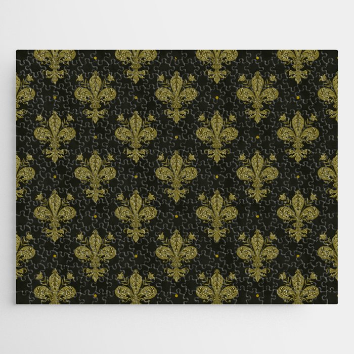 Fleur De Lis In Rich Green Jigsaw Puzzle Gallery Image 1