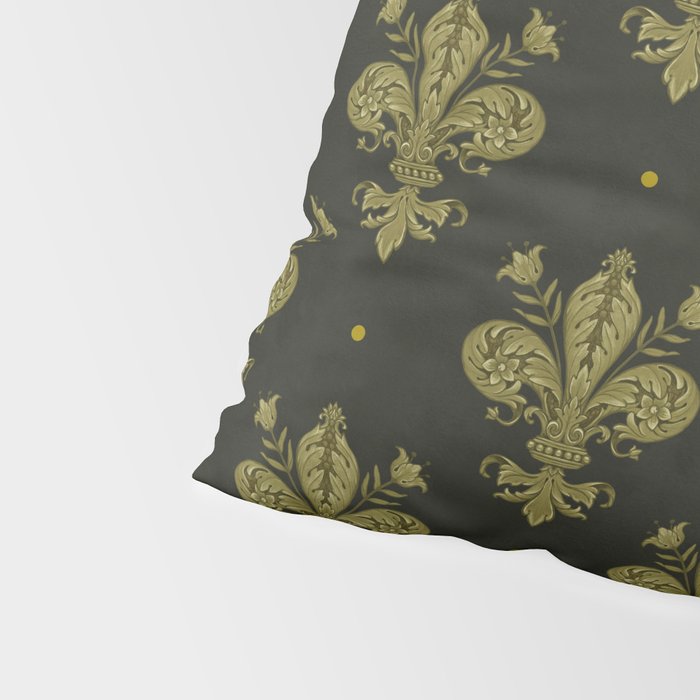 Fleur De Lis In Rich Green Pillow Sham Gallery Image 4