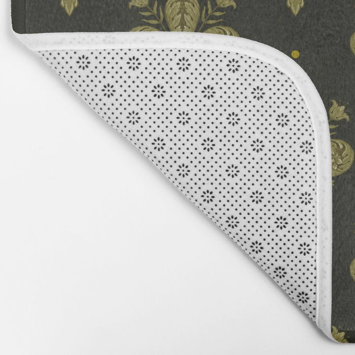 Fleur De Lis In Rich Green Bath Mat Gallery Image 2
