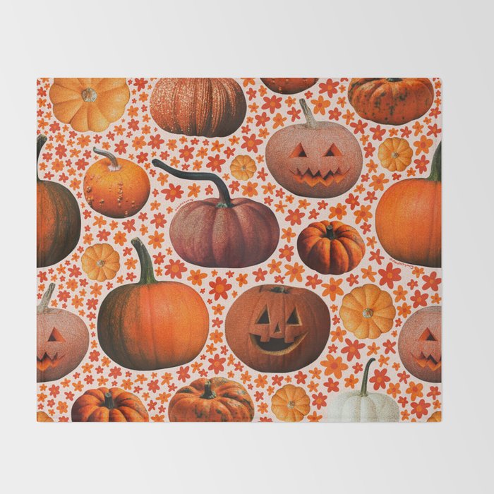 Pumpkin Collage Throw Blanket Gallery Image 2