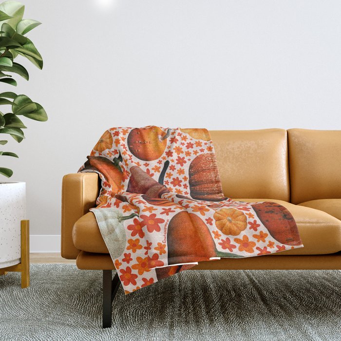 Pumpkin Collage Throw Blanket Gallery Image 1