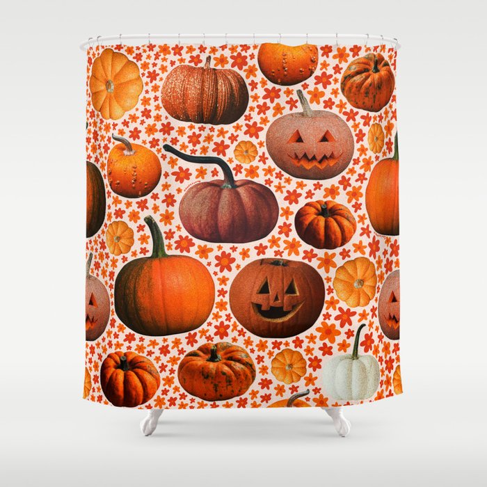 Pumpkin Collage Shower Curtain Gallery Image 1