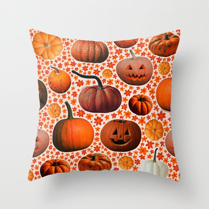 Pumpkin Collage Throw Pillow Gallery Image 6
