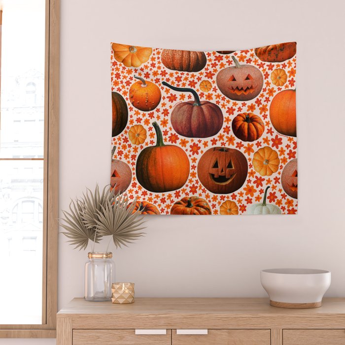 Pumpkin Collage Wall Tapestry Gallery Image 2