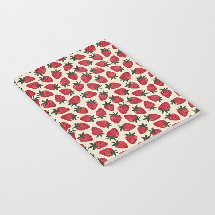 Hand Drawn Vintage Strawberry Pattern Notebook Gallery Image 2