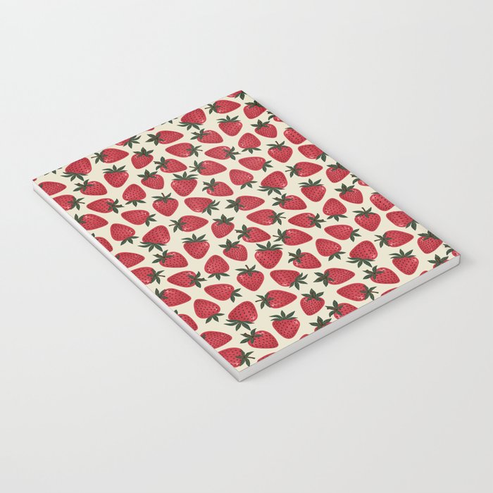 Hand Drawn Vintage Strawberry Pattern Notebook Gallery Image 3