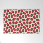 Hand Drawn Vintage Strawberry Pattern Welcome Mat Gallery Image 1