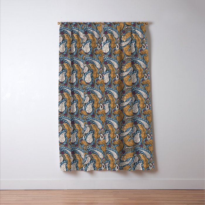 Exotic Tiger Oasis Dark Window Curtain Gallery Image 3