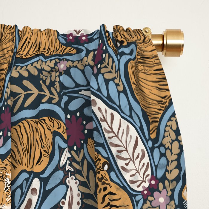Exotic Tiger Oasis Dark Window Curtain Gallery Image 2