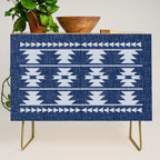 Southwestern Pattern 128 Indigo Blue Credenza Gallery Image 1