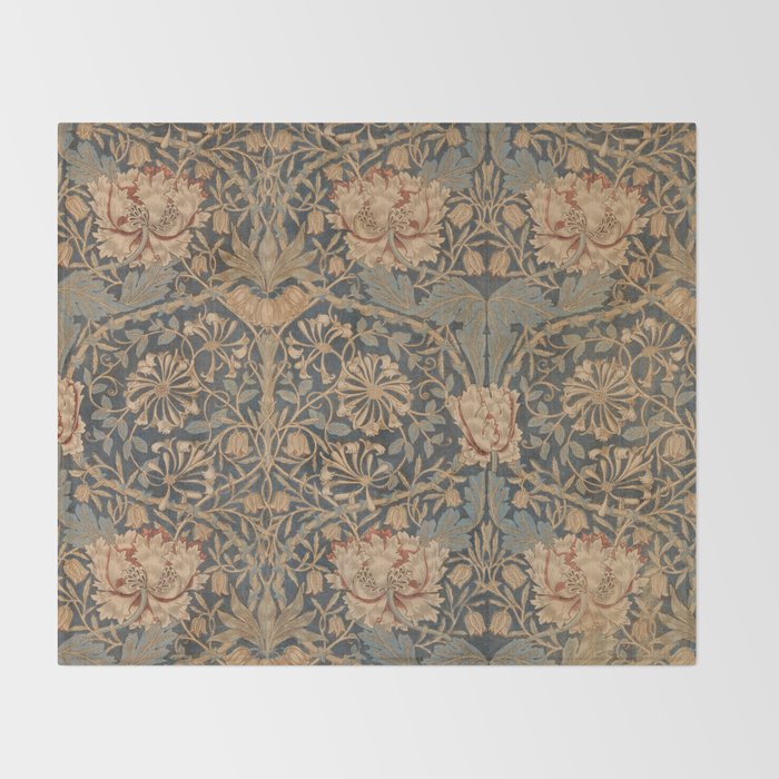 Honeysuckle by William Morris 1876 Antique Vintage Victorian Jugendstil Art Nouveau Retro Pattern Throw Blanket Gallery Image 2