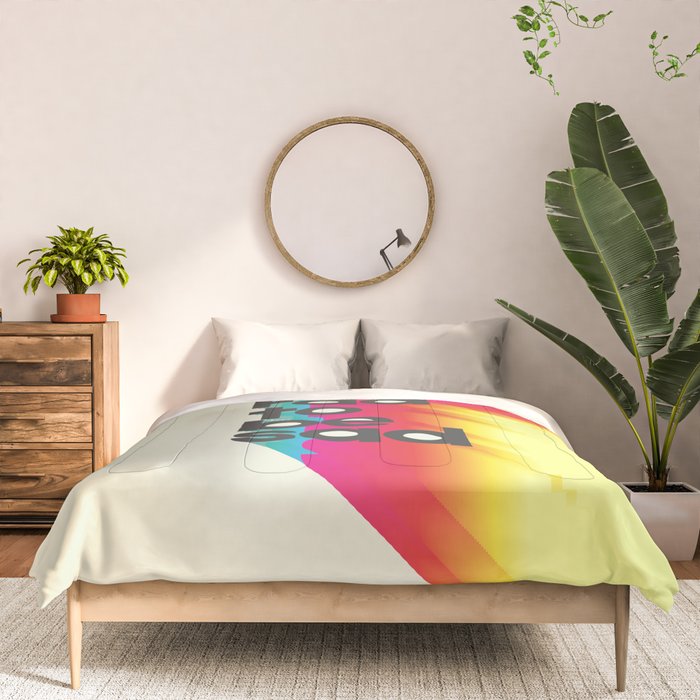 Too Rad To Be Sad - neon rainbow Comforter Gallery Image 3