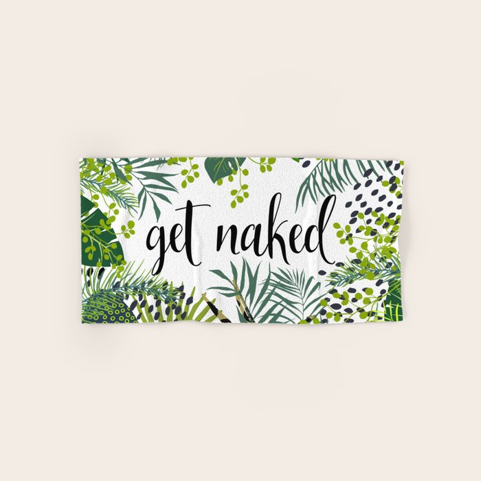 Get Naked Quote, Tropical Palm Leaf Jungle Towels Gallery Image 1