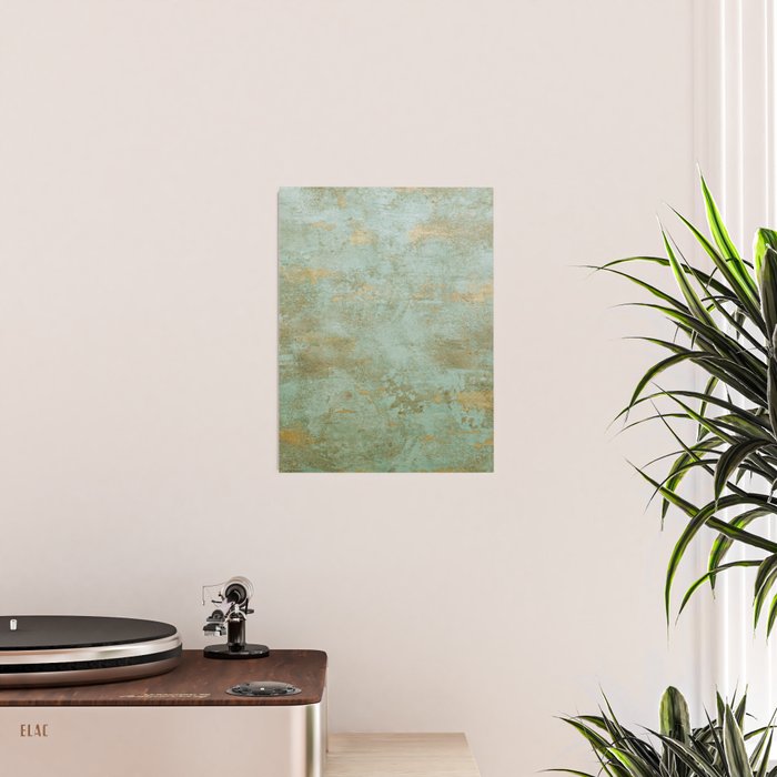 Metallic Effects Oxidized Copper Verdigris Industrial Rustic Poster Gallery Image 2