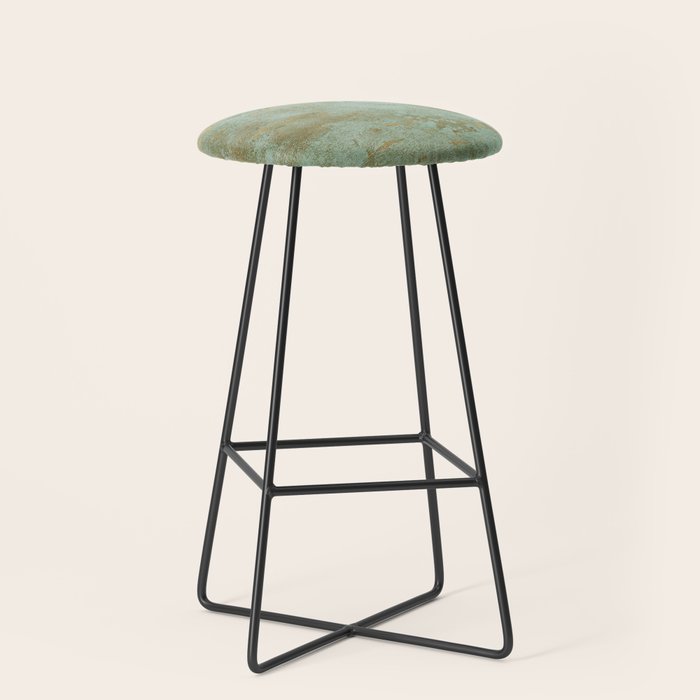 Metallic Effects Oxidized Copper Verdigris Industrial Rustic Stool Gallery Image 1