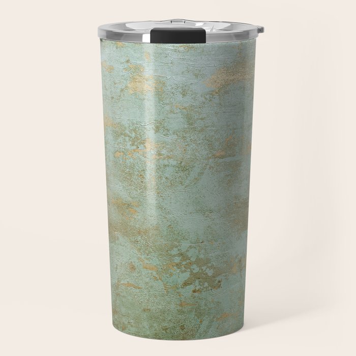 Metallic Effects Oxidized Copper Verdigris Industrial Rustic Travel Mug Gallery Image 1