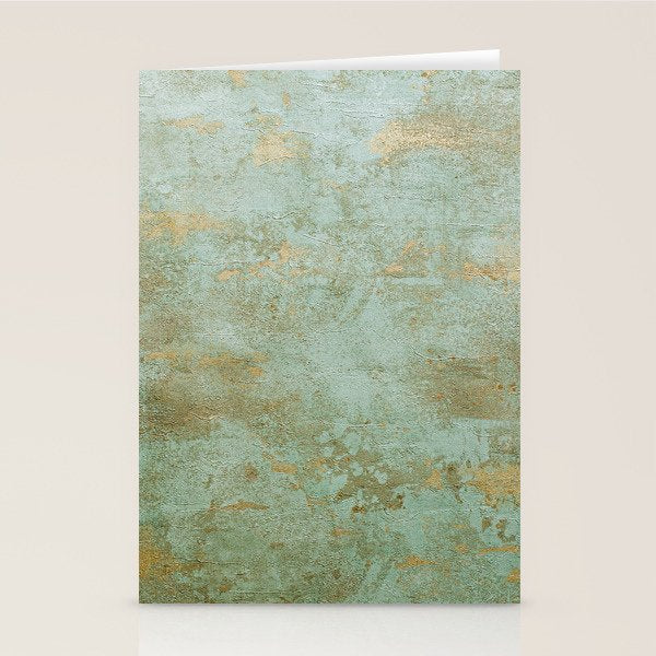 Metallic Effects Oxidized Copper Verdigris Industrial Rustic Stationery Card Gallery Image 2