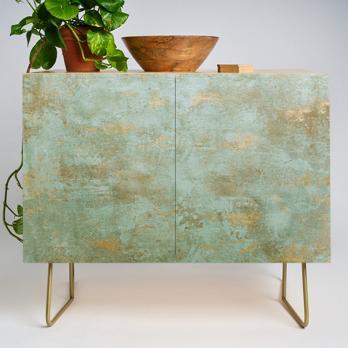 Metallic Effects Oxidized Copper Verdigris Industrial Rustic Credenza Gallery Image 1