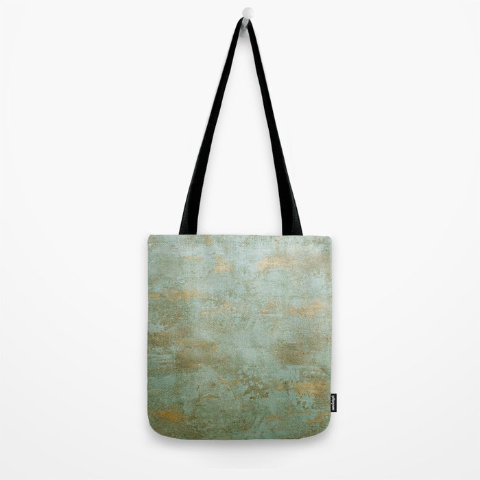 Metallic Effects Oxidized Copper Verdigris Industrial Rustic Tote Bag Gallery Image 2