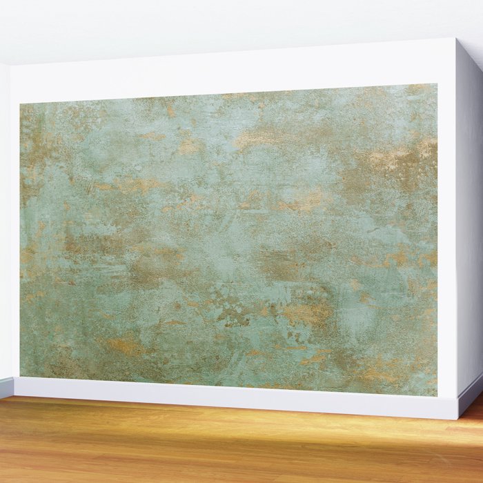 Metallic Effects Oxidized Copper Verdigris Industrial Rustic Wall Mural Gallery Image 2