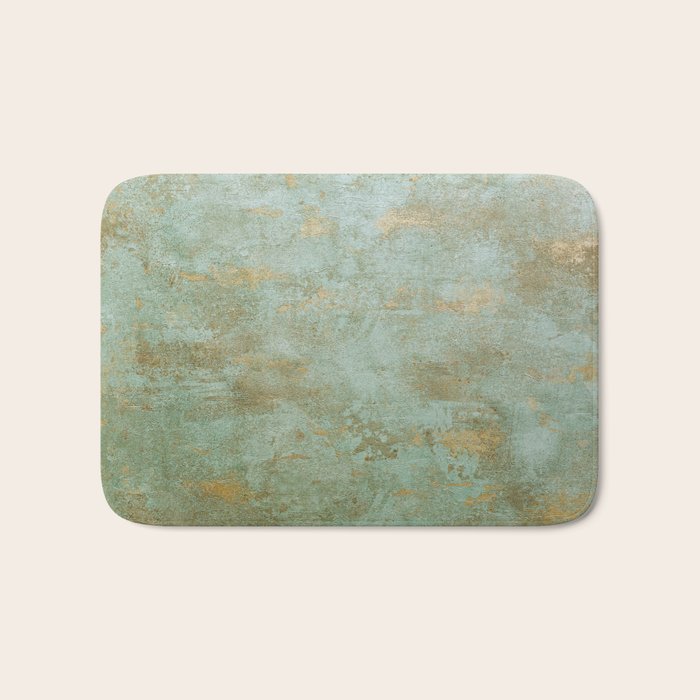 Metallic Effects Oxidized Copper Verdigris Industrial Rustic Bath Mat