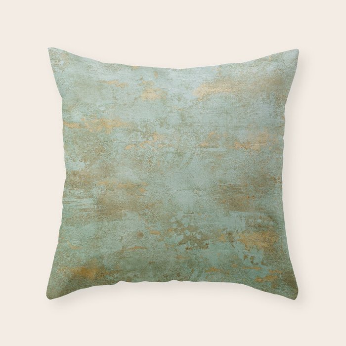 Metallic Effects Oxidized Copper Verdigris Industrial Rustic Throw Pillow Gallery Image 6